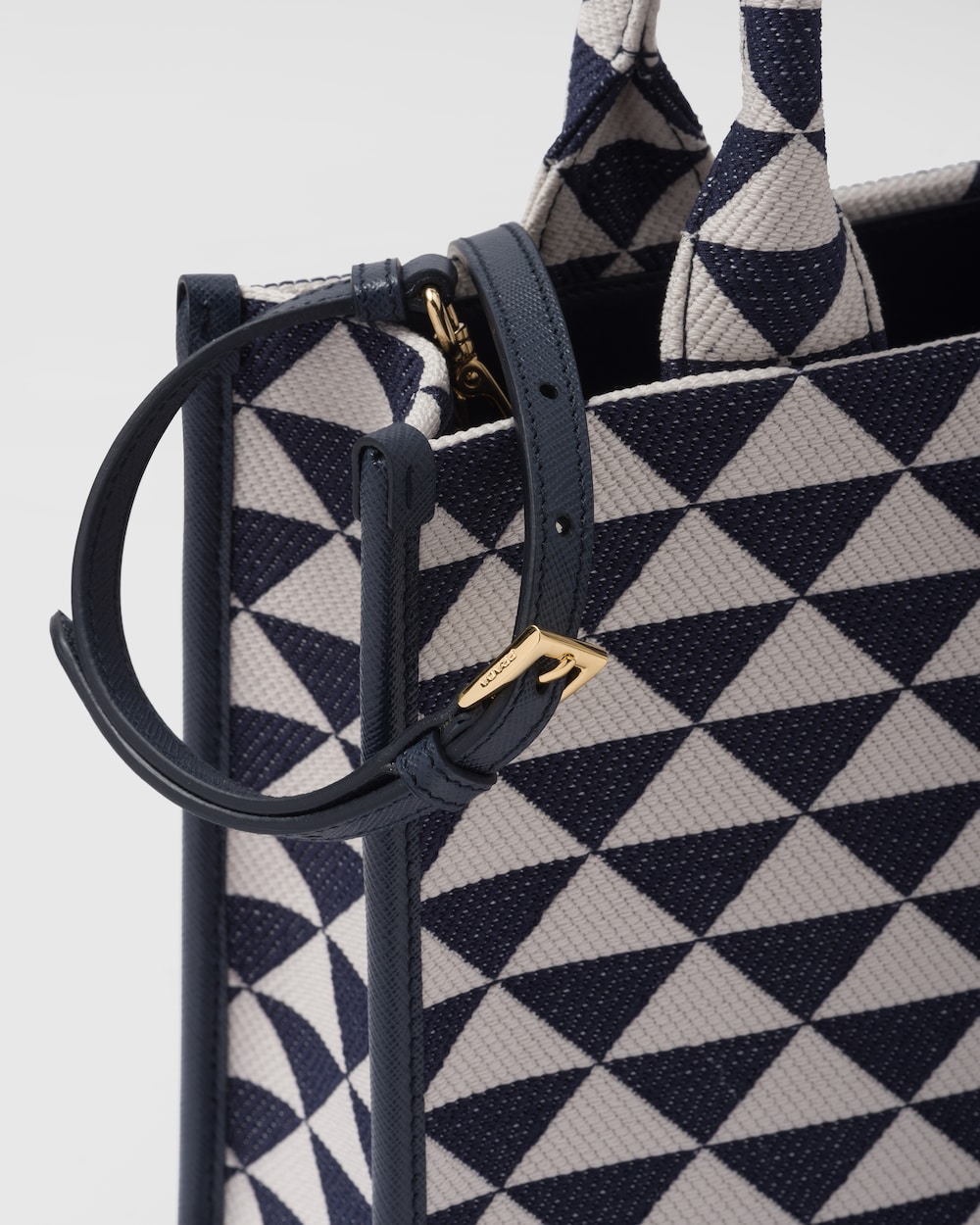 Small Prada Symbole Embroidered Fabric Handbag - Image 3